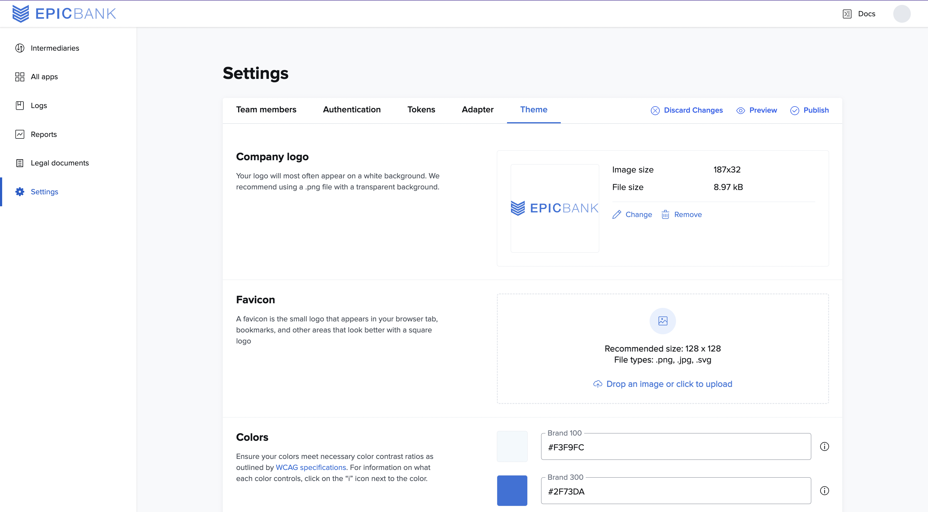 A screenshot of theme page